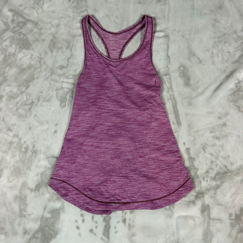 Lululemon Heathered Purple Pink Racerback Tank Top Space Dye Size 0 2